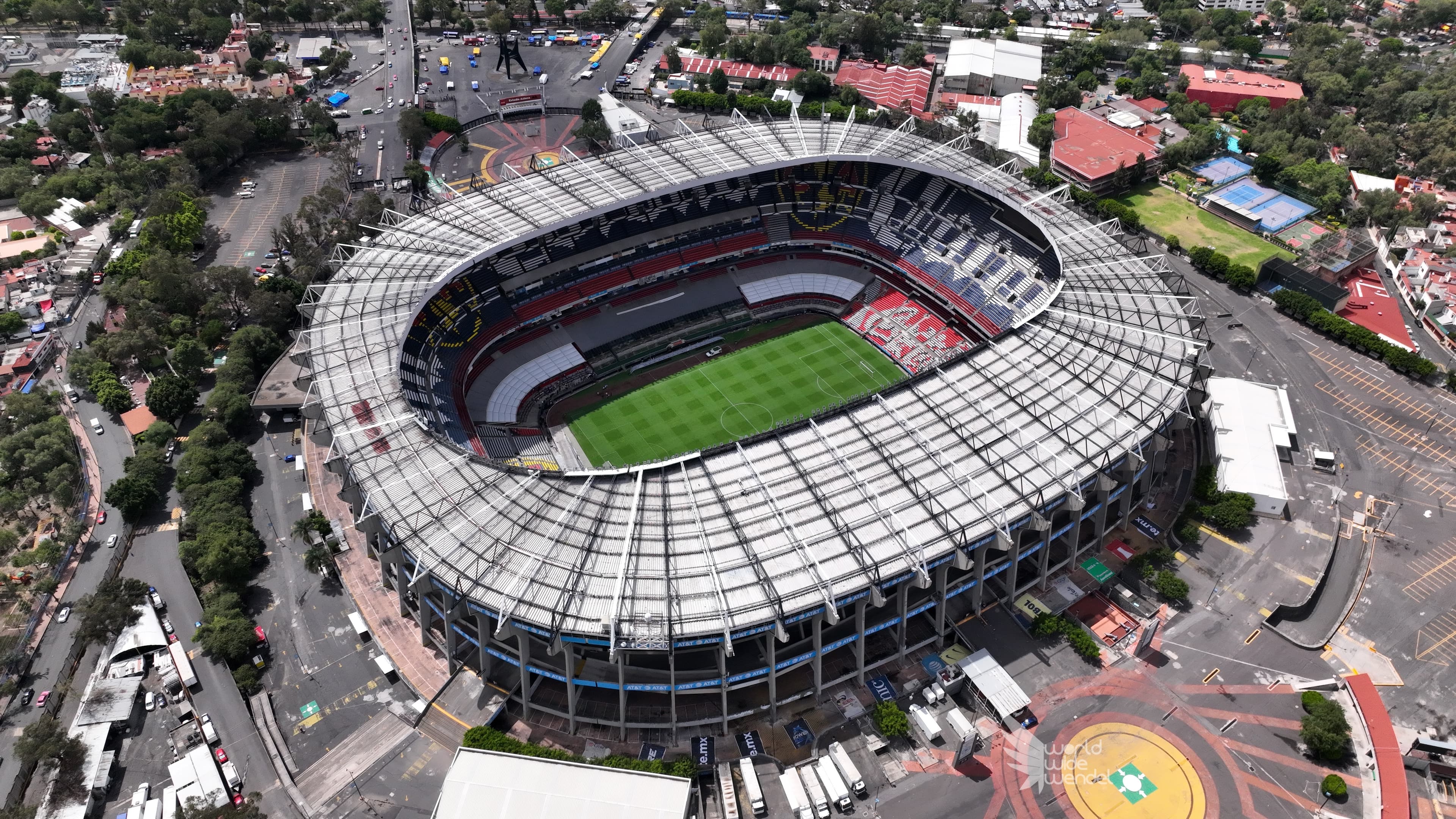 Luchtfoto van het Estadio Azteca voetbalstadion in Mexico-Stad